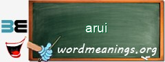 WordMeaning blackboard for arui